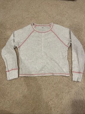 GAP Kids Waffle Knit Top with Pink Stitching